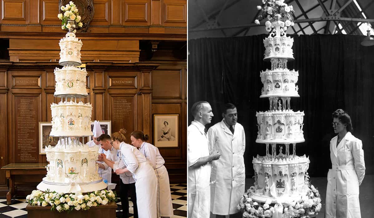 Легендарные торты. Первый многоярусный торт Лондон 18 век. Свадебный торт королевы Елизаветы. Свадебный торт Кейт Миддлтон. Свадебный торт Елизаветы 2.