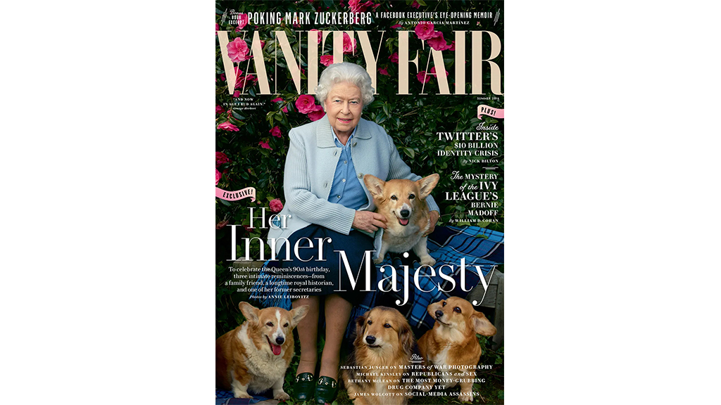 Елизавета II и её корги на обложке журнала Vanity Fair (2016 год)